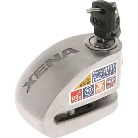 XENA - Antivol Moto Bloque Disque Alarm 120 dB XX10 Acier 10mm - Classe SRA (1/4)