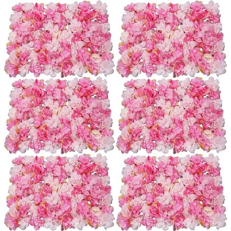Set di 6 pareti di fiori artificiali, parete di rose, sfondo stradale, pannello di fiori artificiali, fai da te, per matrimoni, feste, decorazioni per la casa, giardini, soggiorni, balconi, sfondi, 40 (1/5)