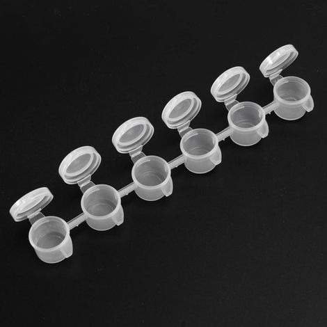 4 vasetti di vernice，Vasetti di vernice in plastica trasparente con coperchio，6 piccoli vasetti di vernice in plastica da 3 ml，Bianco (1/4)