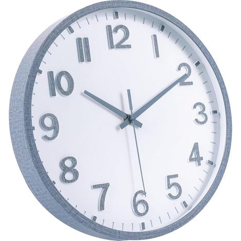Horloges murales à piles, horloge murale moderne de 20,3 cm, silencieuse et sans tic-tac, pour décoration de salon, chambre à coucher, cuisine, bureau, salle de classe (Texture gris blanc) (1/5)