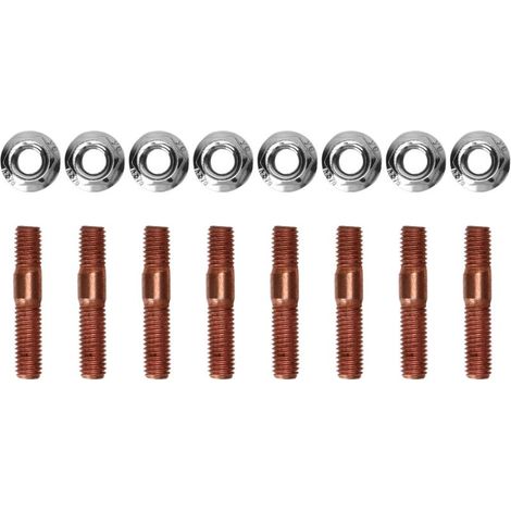 Kit de espárragos roscados M8 1.25 para turbo, aleación metálica de 8 mm, resistente a alta presión, colector de escape, tuercas, 8 piezas. (1/5)