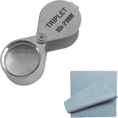 Magnifying Glass 10x Magnifying Glass 21 mm for Jewellery, Antiques, Botany, Watchmaking - Eyepiece Lens (1/3)