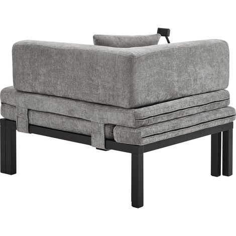 Canapé-lit pliant en bois massif – lit simple extractible multifonctionnel - GRIS CLAIR (1/5)
