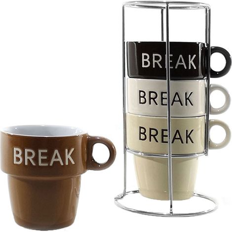 Tazzone da latte casa tazza per caffè lungo cappuccino impilabili set 4 230 ml in ceramica microonde lavabile in lavastoviglie (1/4)