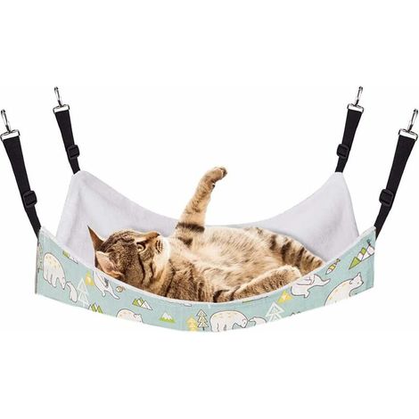 SABIR lit pour Chat Hamac pour Chat, Lit Suspendu de Chat Soft avec Bretelles Réglables et Crochet en Métal, Berceau Suspendu, Quatre Saisons, Lavable Lit de Couchage pour Chat Lapin 6050cm (1/5)