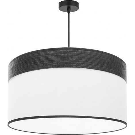 Cloe m10 Hängelampenschirm weiß/holz-schwarz 50dx50dx22h inklusive Diffusor