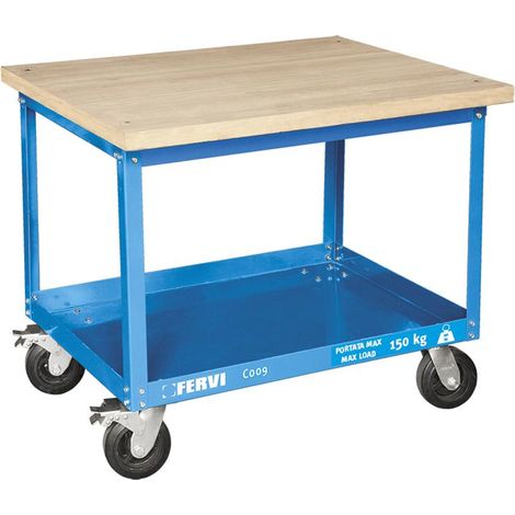 Werkzeugwagen mit Holzplatte Fervi c009