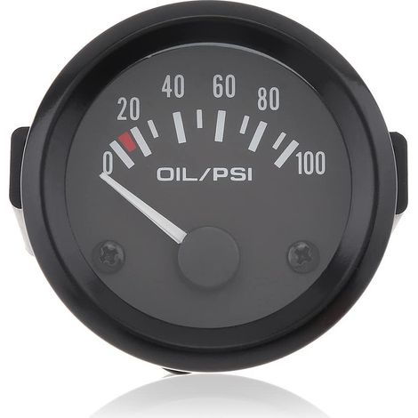 Kit de Manomètre de Pression d'Huile, 2 "52 mm 12V 0 à 100psi Universel LED Coloré à Huile Numérique Pression PSI Pression PSI avec (1/5)
