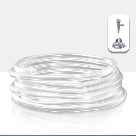 5 Metre Aquarium Air Hose Kit with Control Valve, Suction Cups, Air Pump Oxygen Standard Hose for Accessories for Aquarium Pumps