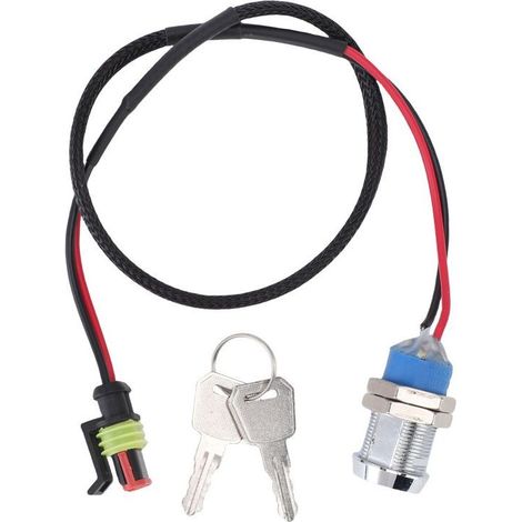 Contacteur allumage universel avec clé – Câble 50cm – Pour chariot, tracteur, engins chantier et agricole – Fiable (1/5)