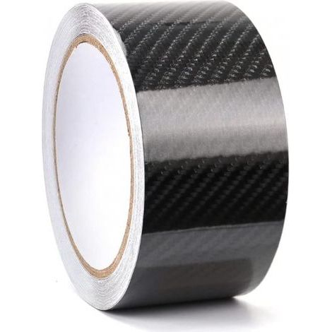 Schwarze, selbstklebende Carbonfaser-Schutzfolie 5 cm x 1000 cm für Auto/Fahrrad/Motorrad – 5 x 1000 cm (1/5)
