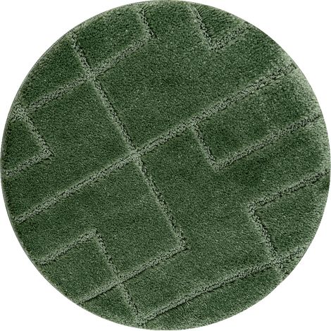 Badteppich SUPREME Kreis LINES, Linien, rutschfest, weich – grün green rund 100 cm