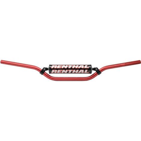Renthal MX Lenker 7/8" (22 mm) Reed/Windham mit Schwamm, Rot, Hochleistungs-Aluminium, Profi-Modell.