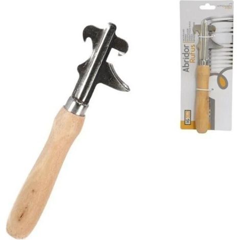 abridor abrelatas acero inoxidable mango madera con abrebotellas mod rufus kitchen-go