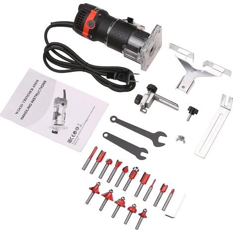 Défonceuse électrique multifonctionnelle pour bois, 800 W, 30 000 tr/min, idéale pour le stratifié et le fraisage de rainures professionnel.