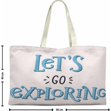 Sac Shopping - Tote Bag En Coton - 70 X 50 X 1 Cm - Réutilisable Pour Courses Et Usage Quotidien - 1 Pièce (1/2)