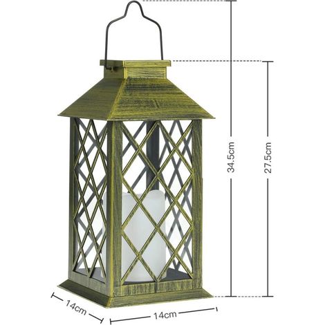 Lot de 2 lanternes solaires effet bougie – Éclairage extérieur IP23 – LED 8-10h – Décoration élégante pour jardin – Allée, terrasse ou bord de fenêtre