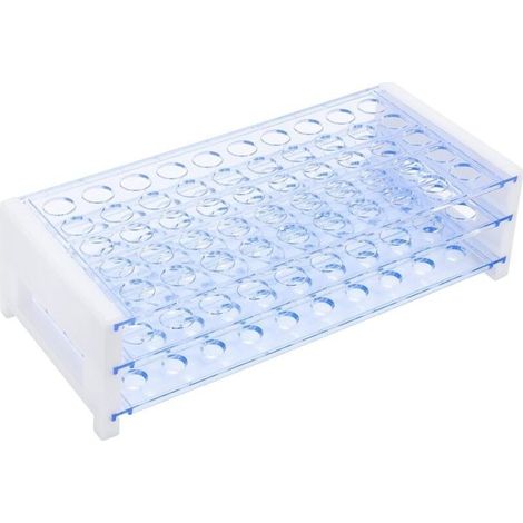 Porte-tubes À Essai de 50 Places pour Tubes de 13 mm de Diamètre Extérieur, Organisateur de Laboratoire En Plastique Robuste (1/5)