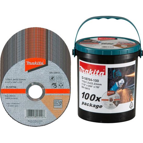 100x Makita D-18764 Fast Cutting Extra Thin Metal Grinder Disc 115mm 1.2 22.23mm (1/4)