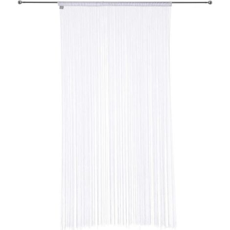 Atmosphera – Rideau fil 90x200cm blanc – 100% polyester – Lavable à la main – Prêt-à-poser avec bande intégrée pour tringle (1/3)