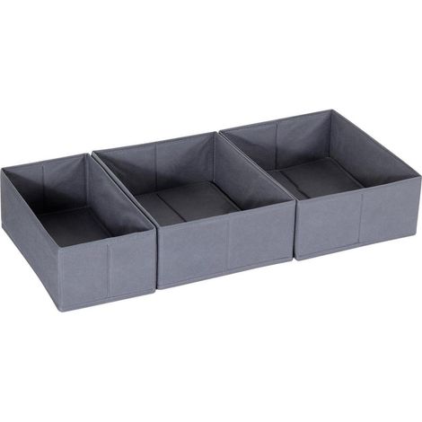Schubladen Organizer Kleidung für PAX 75x35cm, 3er-Set, Grau (1/5)