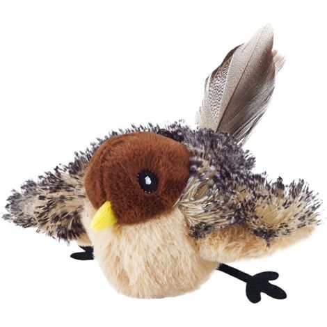 Jouet Interactif Pour Chat - Capteur De Mouvement - Sons Réalistes D'Oiseau - Ailes Mobiles - Housse Amovible - 1 Pièce