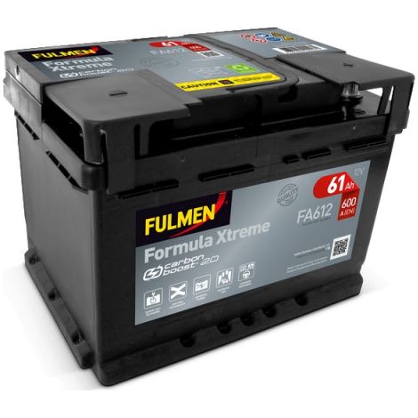 Batterie de voiture 12V 60Ah FA612 – 600A de démarrage – Plomb Calcium sans entretien – Pour véhicules légers et bateaux – Fulmen (1/5)
