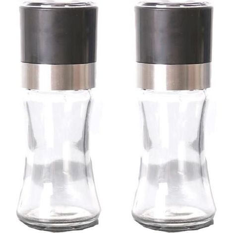 Saliere and poivriere elegant in glass transparent, compactes, ideal for the kitchen and the room to eat. (1/3)