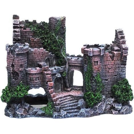 Pr Resin Aquarium Decoration Fish Hideout Castle Shape Realistic Details Aquarium Accessory (1/5)