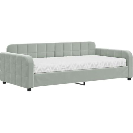 Maison Exclusive - Divano Letto con Materasso Grigio Chiaro 100x200 cm in Velluto