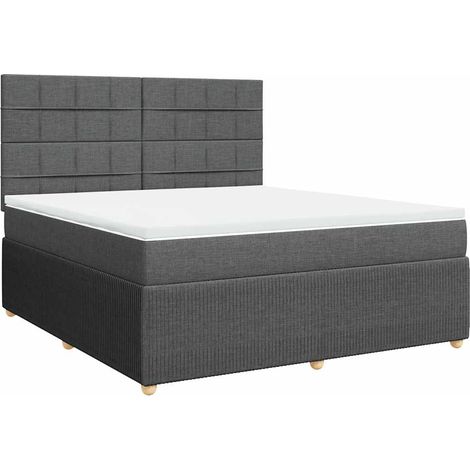 Maison Exclusive - Giroletto a Molle con Materasso Grigio Scuro 180x200 cm Tessuto
