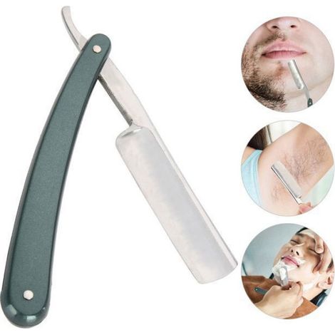 Rasoir Barbier - Acier Inoxydable - Pliaable - Pour Coupe Cheveux Et Rasage Barbe - 1 Pièce (1/5)