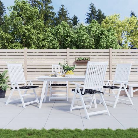 Coussins de chaise,Rembourrés pour chaise de jardin lot de 4 motif à carreaux noir BGT62219 (1/5)