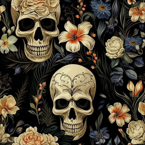 Tela decorativa para exteriores Oxford - Motivo de calavera I DX4367 (1/5)