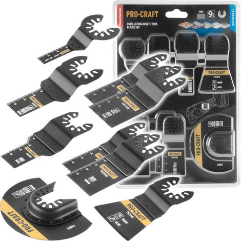 Set di accessori universali Procraft MB9 da 9 pezzi per utensili multifunzione oscillanti (1/5)