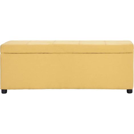 Maison Exclusive - Panca con Vano Portaoggetti 116 cm Gialla in Poliestere (1/5)