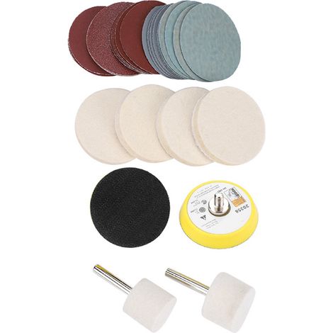 Kit de polissage du verre pour éliminer les rayures : disques abrasifs au dioxyde de cérium, tampon de polissage en feutre (1/5)