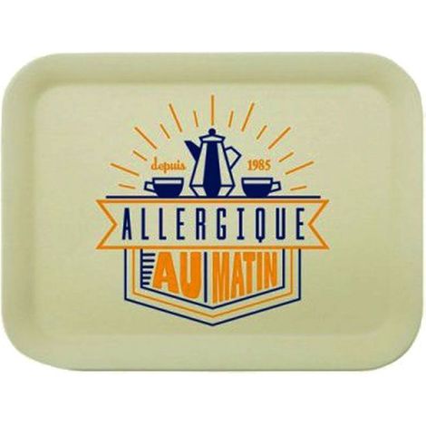 Plateau rétro en bambou - Allergique au Matin