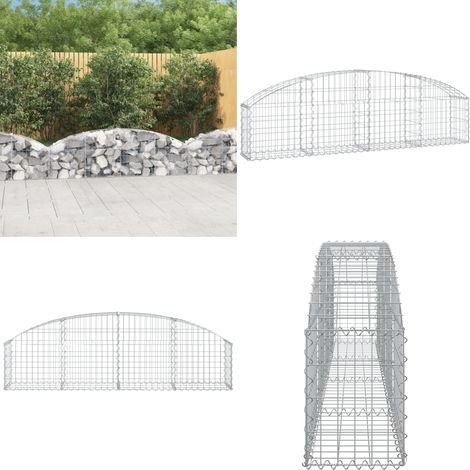 Panier de gabions arqué 200x30x40/60 cm Fer galvanisé - Paniers De Gabions - Mur De Gabions - Clôture De Jardin - Décoration Jardin - Barrieres Jardin - Home & Living (1/5)
