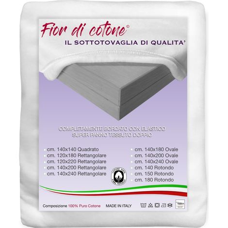 MOLLETTONE salvatavolo SOTTOTOVAGLIA FIOR DI COTONE © super panno TESSUTO DOPPIO PURO COTONE Cm.140x140 quadrato