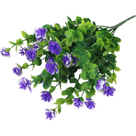 Couronne artificielle d'eucalyptus violet stable, déco mariage intérieur extérieur, herbe à monnaie robuste imperméable, sans casse, ornement maison jardin (1/5)