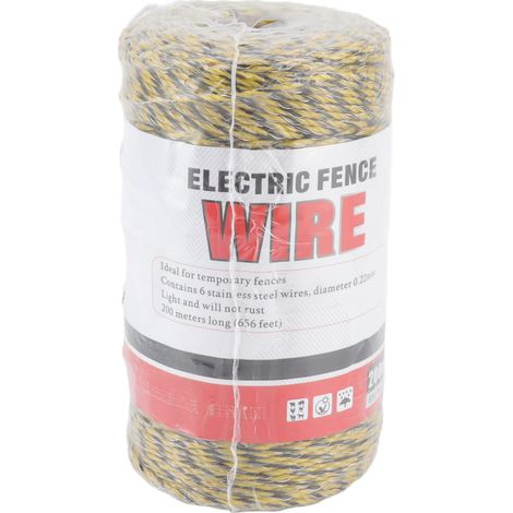 Cavo per recinzione elettrica Polywire – 6 fili in acciaio inossidabile – 200 m – alta conduttività – portatile – MLD-040C