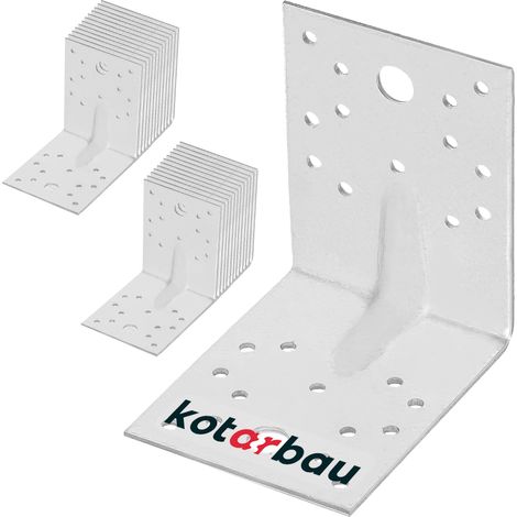 KOTARBAU® 25 Pièces Équerre De Fixation - Acier Galvanisé - 100 x 100 x 80 mm - Argent - Renfort D'Angle Métal - Équerre de Fixation Renforcée - 90 Degrés (1/5)