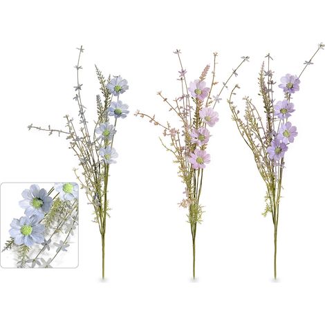 Mazzi di margherite e fiori di campo artificiali, set da 6 pezzi, cm 43 H(con gambo 60)