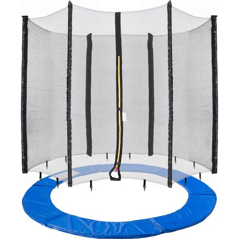 Arebos – Filet de protection pour trampoline 244 cm – Rembourrage 20 mm – Résistant aux UV – Entrée verrouillable avec fermeture éclair
