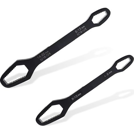 Pack of 2 Double End Torx Keys Universal, 4-22 mm Multifunctional Double Ring Spanner Adjustable Repair Key Repair Tools for Screws Nuts (22.5 cm + 15 cm) (1/5)