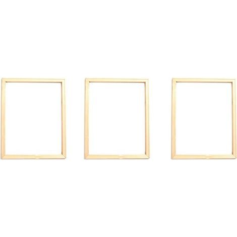 Cadre photo en bois 3x 40x50 cm, idéal pour la décoration intérieure, la peinture et les peintures numériques-Chrom (1/5)