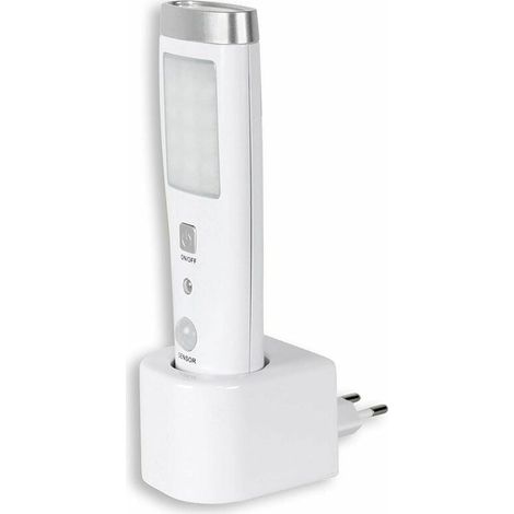 Taschenlampe mit Bewegungsmelder, 60° Erfassungswinkel, 15 LEDs, wiederaufladbar, 3,7 V Batterie, 15 cm, Weiß, Sunny (1/4)