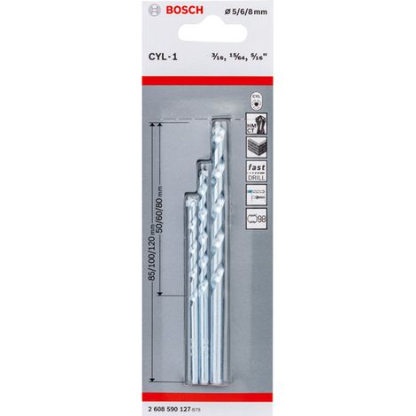 Bosch  CYL-1  punta  trapano  set  3pz.  5/6/8  mm  -  2608590127