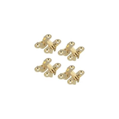 Verdeckte Scharniere, Kreuzscharniere, Unsichtbare Scharniere, Unsichtbare Kreuzscharniere für 180°-Falttüren, für Möbel, Holztüren, Schränke, Regale, Holzkisten, 4er-Pack - Crezuo